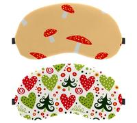 Love Heart Green Red 2-Pack Light-Blocking Soft Breathable Eye Masks with Eye Patches and Sleep Masks