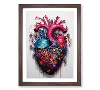 Love HeArt Informel Framed Print | A2 Walnut Framed Wall Art | Ready to Hang | Modern Love Picture | Living Room Bedroom Lounge Office