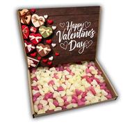 Love Heart Jelly Beans Happy Valentines Day Sweets Gift Box Hamper (RUSTIC VALENTINES FRONT)