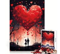 Love Heart Jigsaw 1000 Pieces for Adults FreeTime Game Accurate Cut Fun Challenge Game Night (50x75cm)