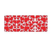 Love Heart Keyboard and Mouse Pad, Extra Large Desk Cover, Spill Resistance Mat for Smooth Tracking