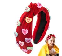 Love Heart Knot Headband, Spa Headband Knotted Valentine's Day Face Wash Headband, Comfortable Soft Hair Wraps for Spa, Love Heart Seasonal Decors