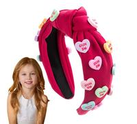 Love Heart Knot Headband, Spa Headband Knotted Valentine's Day Face Wash Headband, Makeup Headwear, Seasonal Headband Decors, Hair Wraps for Spa, Country Concert, Dating