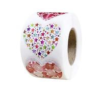 Love Heart Labels - Sticky Decals, Multi Coloured Self Adhesive Roller Stickers | Bright Decorative Paper Seal for Card Making Crafting Crafting Taggi