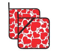 Love Heart Large Pot Holders Oven Mitts Set Heat Resistant Pot Holders Square Pot Holder Hot Pads8 In