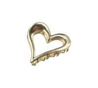 Love Heart Metal Hair Claw,Heart Ponytail Claw Clip,Geometric Shark Clip,Elegant Hollow Shark Clip,Sweet Cute Hair Clip for Women(gold)