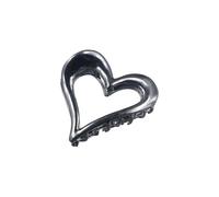 Love Heart Metal Hair Claw,Heart Ponytail Claw Clip,Geometric Shark Clip,Elegant Hollow Shark Clip,Sweet Cute Hair Clip for Women(black)