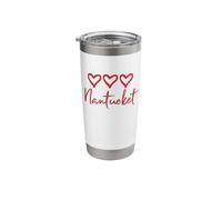 Love Heart Nantucket Rustic Red Hearts Loves Beach Cape Cod Stainless Steel Insulated Tumbler