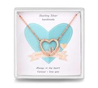 Love Heart Necklace 925 Love in My Heart Pendant with 5A Cubic Zirconia Friendship Necklace Gift for Woman Girl Girlfriend Mom and Friends