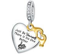 Love Heart Ohana Charm Fit for Pandora Charms Bracelets, Cubic Zirconia, crystals