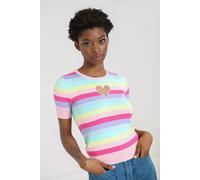 Love Heart Pastel Stripe Top Multi Colour hell bunny Multi 4XL