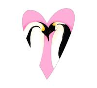 Love Heart Penguins Women's T-Shirt - White - S - White