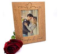 Love Heart Personalised Portrait Wooden Photo Frame Wedding, Anniversary, engagement Gift (5 x 7 Inch)