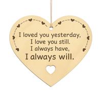 Love Heart Plaque Gift for Your Loved Ones Heart Wooden Hanging Sign Friendship Quote Gift for Him for Her I Love You Plaque Valentines Day FBA