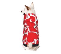 Love Heart Print Dog Hoodie Sweatshirt For Small Dogs, Warm, Soft And Breathable Pet Clothes, Easy To Wear Jumper For Winter And Fall Warm