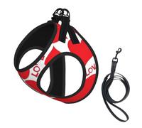 Love Heart Print Reflective No Choke Pet Vest Harness,Adjustable Soft Padded Dog Harness With Easy Control Handle