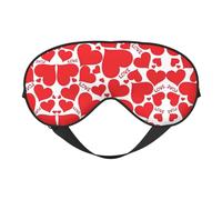 Love Heart Print Soft Eye Mask/Sleep Eye Mask/Blackout Eye Mask, Suitable for Travel/Office/Yoga/Nap