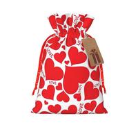 Love Heart Printing 1 Pc Christmas Bag With Drawstring For All Adults To Give Presents Halloween