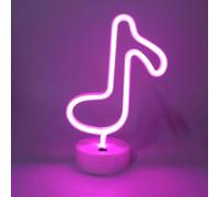 Love Heart Rainbow LED Neon Light Sign Lamp Freestanding Lighting USB or Battery Powered Night Light Room Home Decor Bar Party Lights Birthday Gift Xmas Wedding Lamps (Music Note Pink)