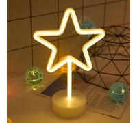 Love Heart Rainbow LED Neon Light Sign Lamp Freestanding Lighting USB or Battery Powered Night Light Room Home Decor Bar Party Lights Birthday Gift Xmas Wedding Lamps (Star)