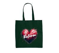Love Heart Reform - 100% Cotton Tote Bag - Bottle Green - One Size