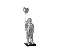 Love Heart Resin Balloon Spaceman Astronaut Ornament Figure Silver Effect Finish Stylish Home Decor, Ornaments For The Home Space Themed, Gifts for Him