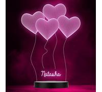 Love Heart Romantic Balloons Personalised Gift Colour Change Lamp Night Light | Personalised Gift For Home, Lamp Room Décor | Kids & Adults Night Lights With Name | Personalised Gift For Bedroom |