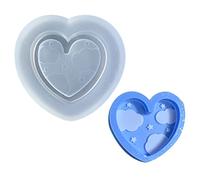 Love Heart Shaker Starry Star Cloud Epoxy Resin Mold Flexible Silicone Craft Jewelry Pendant Making Dessert Mold