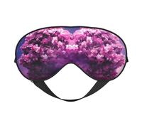 Love Heart Shape Maple Tree Sleep Mask for Women & Men - Double-Sided Eye Mask with Adjustable Strap, Soft Silky Feel, Light-Blocking & Breathable for Travel, Nap, Shift Work, Yoga