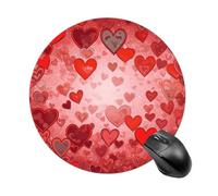 Love Heart Shape Mouse Pad, Oft and Durable Circular Pad, Non-Slip Rubber Base, Easy Gliding, Spill-Resistant Surface for Laptop, Office & Home