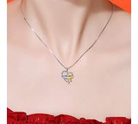 Love Heart Shaped Mother And Child Elephant Pendant Necklace Two Tone I Love You Forever Letter Pendant Fashion Jewelry Fashion Jewelry For Women