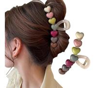 Love Heart Shark Hair Clip Rainbow Candy Color Heart Ponytail Hair Clip Korean Shark Clip Heart Hair Claw Clips for Thin Thick Curly Hair Clamps Hair Accessorie