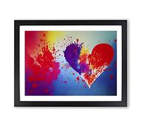 Love Heart Splash Vol.1 Abstract Framed Print | A2 Black Framed Wall Art | Ready to Hang | Abstract Love Picture | Living Room Bedroom Lounge Office