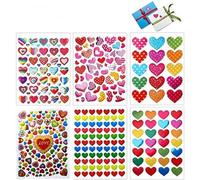 Love Heart Stickers, 60 Sheets Colorful Heart Decorative Stickers for Valentine's Day, Anniversaries, Wedding (Colorful)