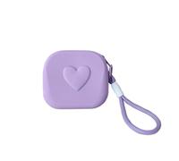 Love Heart Storage Bag Silicone Coin Purse Wallet with Weaving Lanyard Portable Data Cable Earphone Organizer Key Pouch