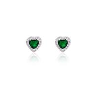 Love Heart Stud Earring 925 Sterling Silver Sparkling Zircon White Gold Plated Crystal Jewelry Gifts For Women