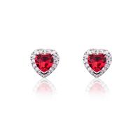 Love Heart Stud Earring 925 Sterling Silver Sparkling Zircon White Gold Plated Crystal Jewelry Gifts For Women