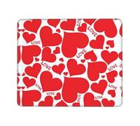 Love Heart Thick Desk Pad Mouse Mat with Lock Stitch Edge, Stable Non-Slip Surface for Computer Use