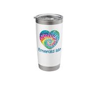 Love Heart Tie Dye Batik Emerald Isle Loves Beach Hippy Stainless Steel Insulated Tumbler