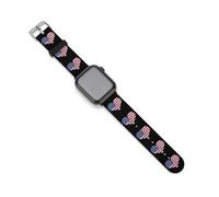 Love Heart U.S. Flag Silicone Quick Release Watch Band Compatible with IWatch Waterproof Replacement Sport Strap for Men Women