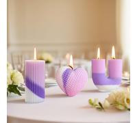 Love Heart U-Shaped Geometry Cylinder Candle Mold, Resin Casting Silicone Molds for Handmade Soap & Candle Making DIY Craft, Perfect for Home Decor Valentine's Day Gifts