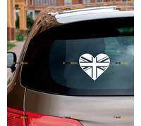 Love Heart UK Flag Union Jack British Sticker Decal Vinyl - 2 Pack White 10.2cm - for Car Boat Laptop Cup No Background Die-Cut
