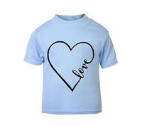 Love Heart Word [Style Two] (Romantic Quotes for Couples, Anniversary) Short Sleeve Cotton Toddler t Shirt, 3-4 Years, Pastel Blue