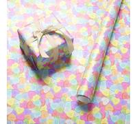 Love Heart Wrapping Paper Roll - Wide 59.4cm x 3.6m Candy Sweet Message Gift Wrap for Valentines Day, Anniversary, Birthday, Couples and Girls