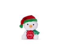 Swizzels 37692 Love 18CM (7-Inches) Christmas Snowman You Melt My Heart Plush Soft Toy, Green,orange,red