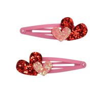 Love Hearts Glitter Hair Clips (set Of 2)