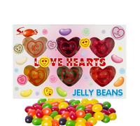 Love Hearts Jelly Beans Box 100g - Valentines Day Sweets Gift, Fruity Jelly Bean Mix with 6 Flavours - Cute Treat Box for Sharing, Gifting or Sweet Hampers, Valentines Gifts