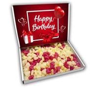 Love Hearts Jelly Beans Gift Box Hamper Birthday Present (BIRTHDAY RED)