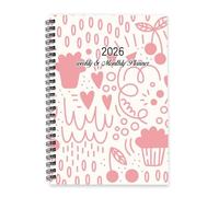 Love Hearts Journal 2026 A5 To Do List Notebook Daily Journal 2026 Diary for Men Year Planner Diary for Project Week To View Monthly Year Planner with Dotted Line Note Page Slim