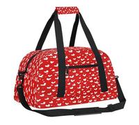 Love Hearts Kids Overnighter Duffel Bags for Boys, Carry-On Size Sports Gym Bag with Front Zipper Pocket for School Practice or Overnight Travel Weekender Sleepover Tote Bag, Love Hearts, 18.9"L x 8.7